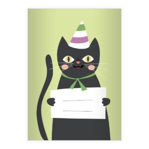 Kartenkaufrausch: Super süßes Katzen Notizheft/ aus unserer Schul Papeterie in grün