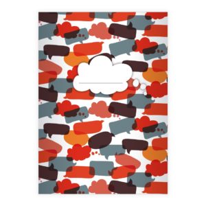 Kartenkaufrausch: Notizheft/ Schulheft mit Sprechblasen aus unserer Designer Papeterie in rot
