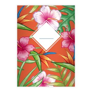 Kartenkaufrausch: Sommerliches Hawaii Notizheft/ Schulheft aus unserer floralen Papeterie in orange