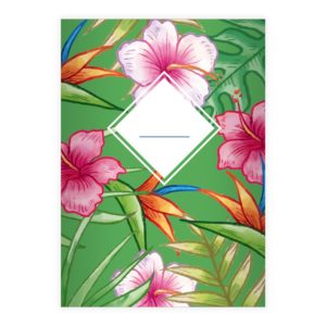 Kartenkaufrausch: Sommerliches Hawaii Notizheft/ Schulheft aus unserer floralen Papeterie in grün