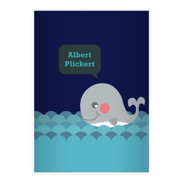 Kartenkaufrausch: Süßes nautisches Notizheft/ Schulheft aus unserer Kinder Papeterie in blau mit Ihrem Text