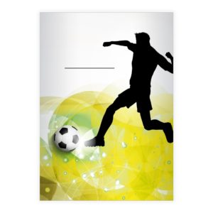 Kartenkaufrausch: Fußball Notizheft/ Schulheft mit Fußball aus unserer Schul Papeterie in gelb