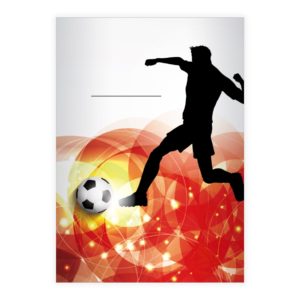 Kartenkaufrausch: Fußball Notizheft/ Schulheft mit Fußball aus unserer Schul Papeterie in rot