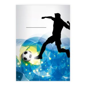 Kartenkaufrausch: Tolles Fußball Notizheft/ Schulheft aus unserer Schul Papeterie in blau