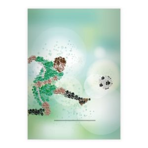 Kartenkaufrausch: Frisches Fußball Kicker Notizheft/ aus unserer Schul Papeterie in grün