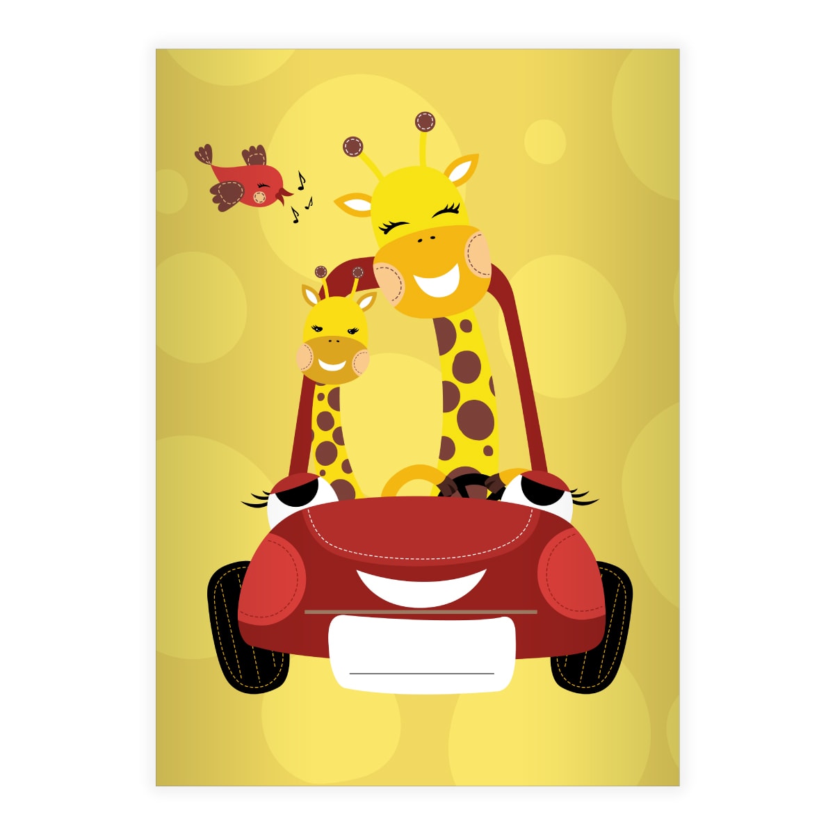 Kartenkaufrausch: Giraffen Notizheft/ Schulheft mit Giraffen aus unserer Kinder Papeterie in gelb