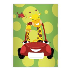 Kartenkaufrausch: Fröhliches Giraffen Notizheft/ Schulheft aus unserer Kinder Papeterie in grün