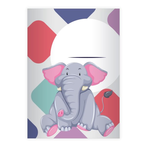 Kartenkaufrausch: Comic Elefanten Notizheft/ Schulheft aus unserer Kinder Papeterie in multicolor