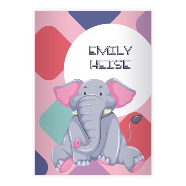 Kartenkaufrausch: Süßes Comic Elefanten Notizheft/ aus unserer Kinder Papeterie in rosa mit Ihrem Text