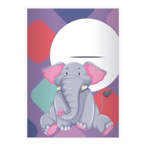 Kartenkaufrausch: Süßes Comic Elefanten Notizheft/ aus unserer Kinder Papeterie in lila