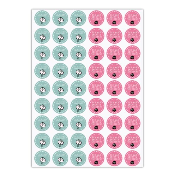 Kartenkaufrausch Sticker in rosa: 54 süße Geschenk Aufkleber