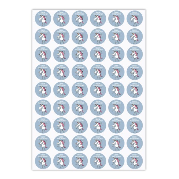 Kartenkaufrausch Sticker in grau: überraschende Einhorn Aufkleber