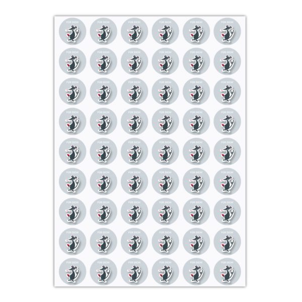 Kartenkaufrausch Sticker in grau: Maus Aufkleber mit Herz