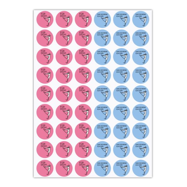 Kartenkaufrausch Sticker in pink: 54 lustige Geschenk Aufkleber