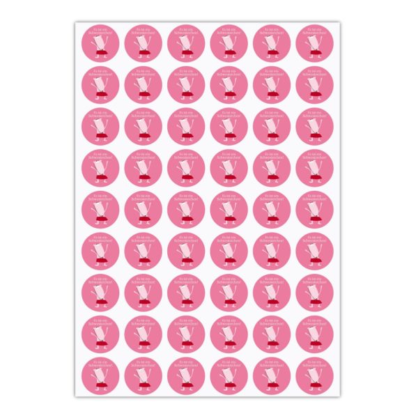 Kartenkaufrausch Sticker in rosa: Baby Aufkleber mit Maus
