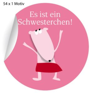 Kartenkaufrausch: Baby Aufkleber mit Maus aus unserer Baby Papeterie in rosa