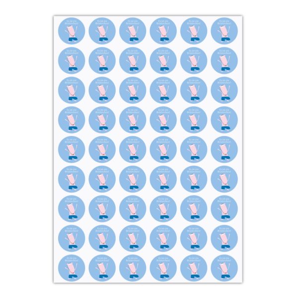 Kartenkaufrausch Sticker in hellblau: lustige Jungen Baby Aufkleber