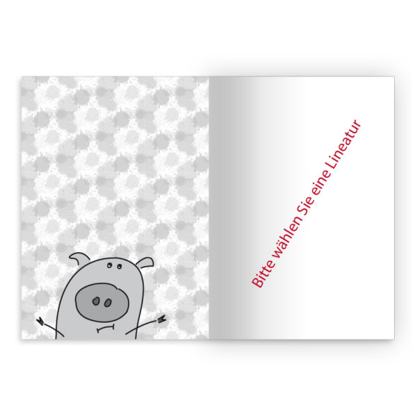 Kartenkaufrausch Notizheft in grün: Schulhefte mit Schwein grün