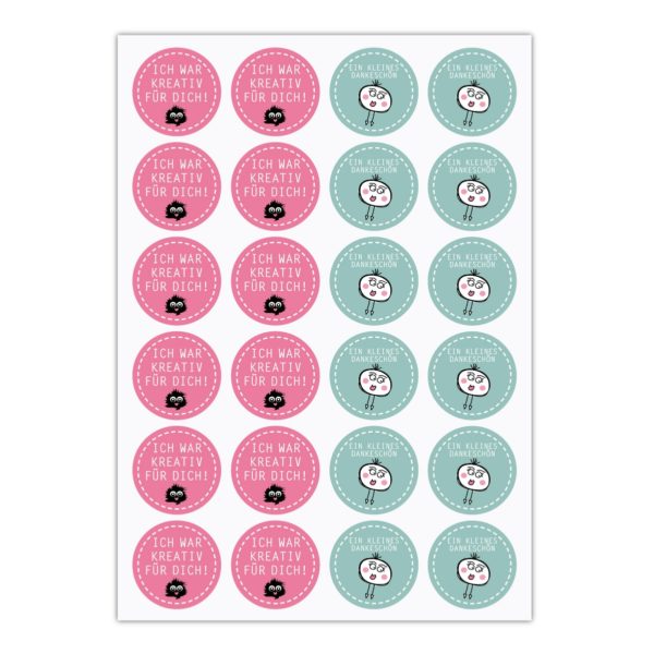 Kartenkaufrausch Sticker in rosa: Geschenk Aufkleber auch für Selbstgemachtes
