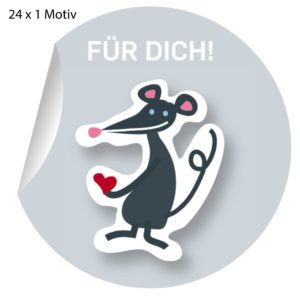 Kartenkaufrausch: lustige Maus Aufkleber aus unserer Tier Papeterie in grau