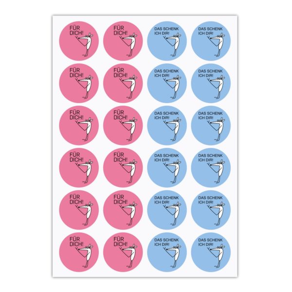 Kartenkaufrausch Sticker in pink: Geschenk Aufkleber mit Maus