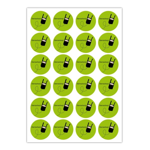Kartenkaufrausch Sticker in grün: lustige Überraschungs Aufkleber