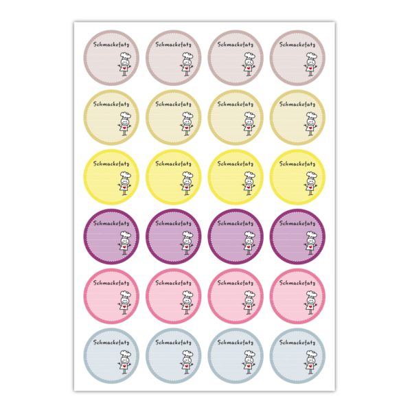 Kartenkaufrausch Sticker in multicolor: herzige Koch Aufkleber