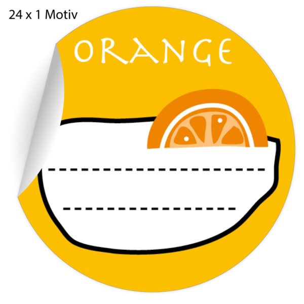 Kartenkaufrausch: Orangen Marmeladen Aufkleber aus unserer Designer Papeterie in orange