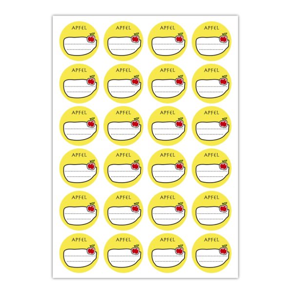 Kartenkaufrausch Sticker in gelb: Apfel Gelee Aufkleber