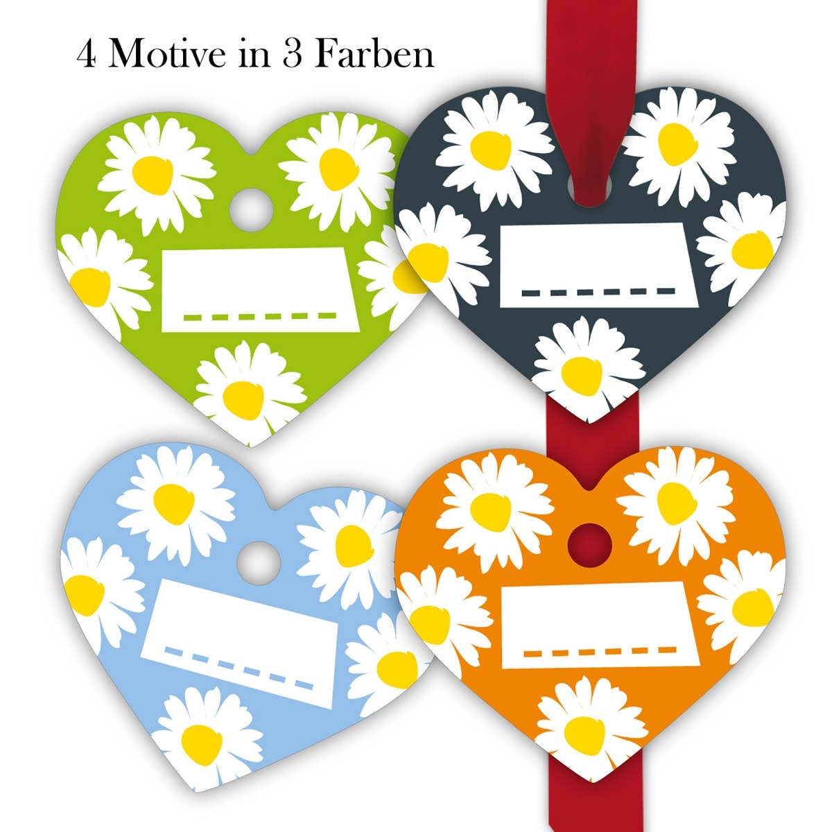 Kartenkaufrausch: Geschenk Anhänger in Herz form aus unserer florale Papeterie in multicolor