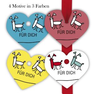 Kartenkaufrausch: lustige Hunde Geschenk Anhänger aus unserer Tier Papeterie in multicolor