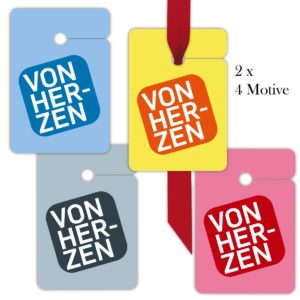 Kartenkaufrausch: moderne, bunte Geschenk Anhänger aus unserer Designer Papeterie in multicolor