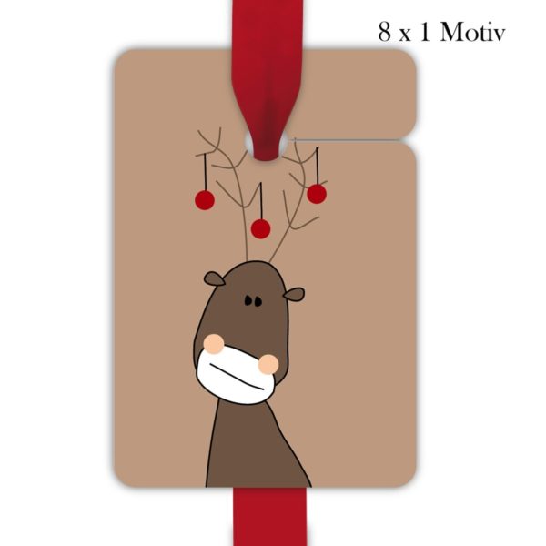 Kartenkaufrausch: nette Weihnachts Geschenk Anhänger aus unserer Weihnachts Papeterie in braun