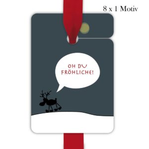 Kartenkaufrausch: Geschenk Anhänger mit Elch aus unserer Weihnachts Papeterie in grau