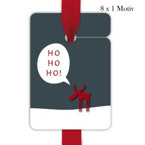 Kartenkaufrausch: lustige Weihnachts Geschenk Anhänger aus unserer Weihnachts Papeterie in grau
