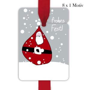 Kartenkaufrausch: moderne Weihnachts Geschenk Anhänger aus unserer Weihnachts Papeterie in grau