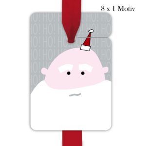 Kartenkaufrausch: 8 Weihnachtsmann Geschenk Anhänger aus unserer Weihnachts Papeterie in rosa