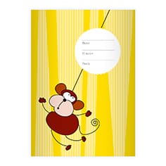 Kartenkaufrausch: Lustiges Affen Notizheft/ Schulheft aus unserer Schul Papeterie in gelb