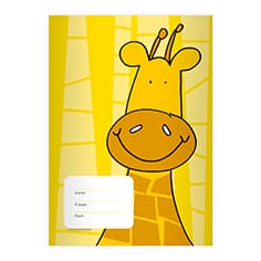Kartenkaufrausch: Notizheft/ Schulheft mit süßer Giraffe aus unserer Schul Papeterie in gelb