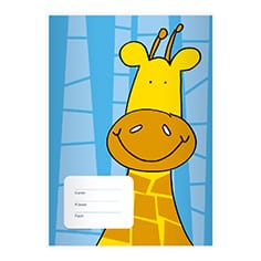 Kartenkaufrausch: Notizheft/ Schulheft mit süßer Giraffe aus unserer Schul Papeterie in hellblau