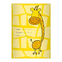 Kartenkaufrausch: Notizheft/ Schulheft mit fröhlicher Giraffe aus unserer Schul Papeterie in gelb