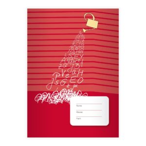 Kartenkaufrausch: Gießkannen Notizheft/ Schulheft auf Streifen aus unserer Designer Papeterie in rot