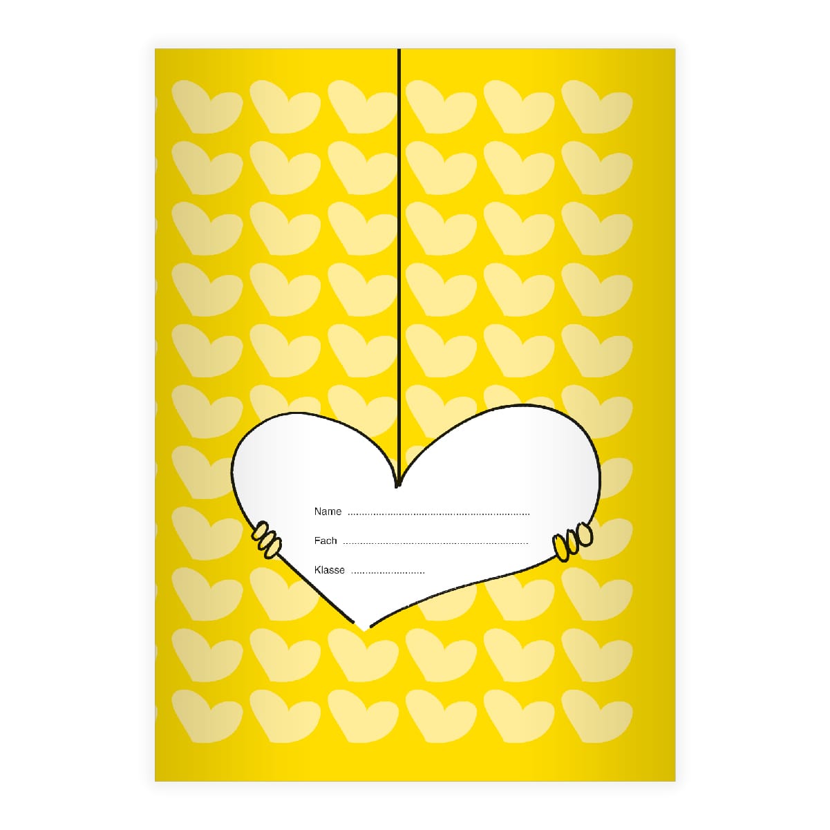 Kartenkaufrausch: Notizheft/ Schulheft auf Herzen aus unserer Designer Papeterie in gelb