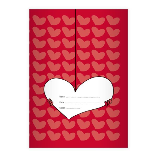 Kartenkaufrausch: Notizheft/ Schulheft auf Herzen aus unserer Designer Papeterie in rot