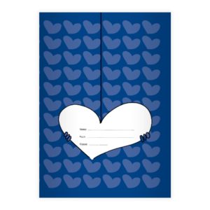 Kartenkaufrausch: Notizheft/ Schulheft auf Herzen aus unserer Designer Papeterie in blau
