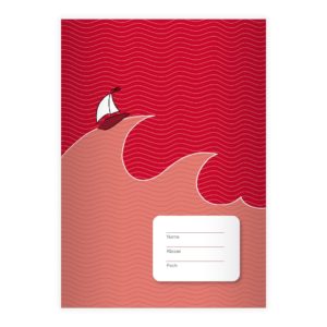 Kartenkaufrausch: Notizheft/ Schulheft mit Boot aus unserer Schul Papeterie in rot