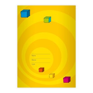 Kartenkaufrausch: Notizheft/ Schulheft mit Quadern aus unserer Designer Papeterie in gelb