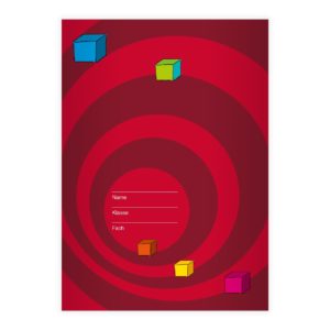 Kartenkaufrausch: Notizheft/ Schulheft mit Quadern aus unserer Designer Papeterie in rot