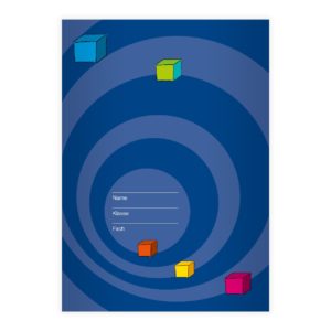Kartenkaufrausch: Notizheft/ Schulheft mit Quadern aus unserer Designer Papeterie in blau