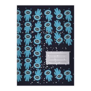 Kartenkaufrausch: Außerirdisches Raumfahrt Notizheft/ Schulheft aus unserer Kinder Papeterie in blau